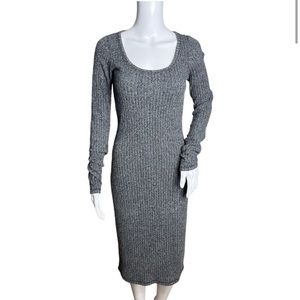 Aritzia - Dark Gray Long Sleeve Midi Dress